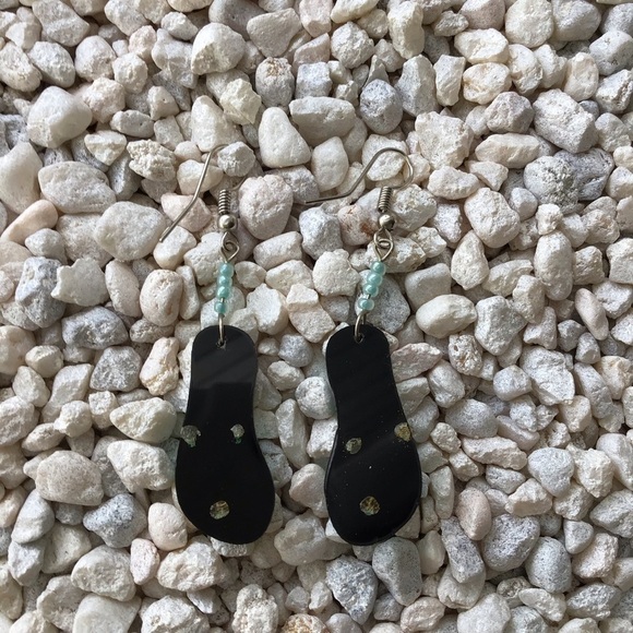 NEW Flip Flop Earrings AQUA MOON French Wire Pierced Spirit of Nature Drop Boho - Picture 6 of 6